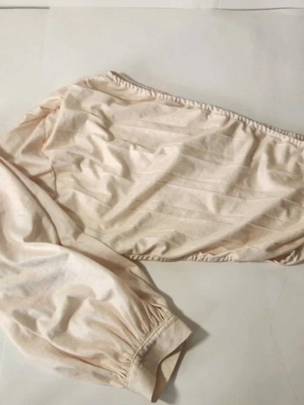 XPLUSWEAR Cream One Shoulder Ruched Puff Sleeve Top XL NWT - Picture 2 of 6